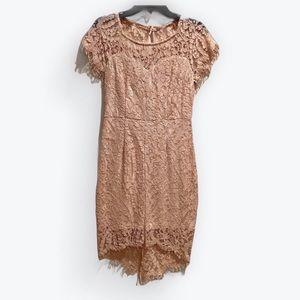 Soieblu Blush Pink Lace Dress. High Low Hem. Size M